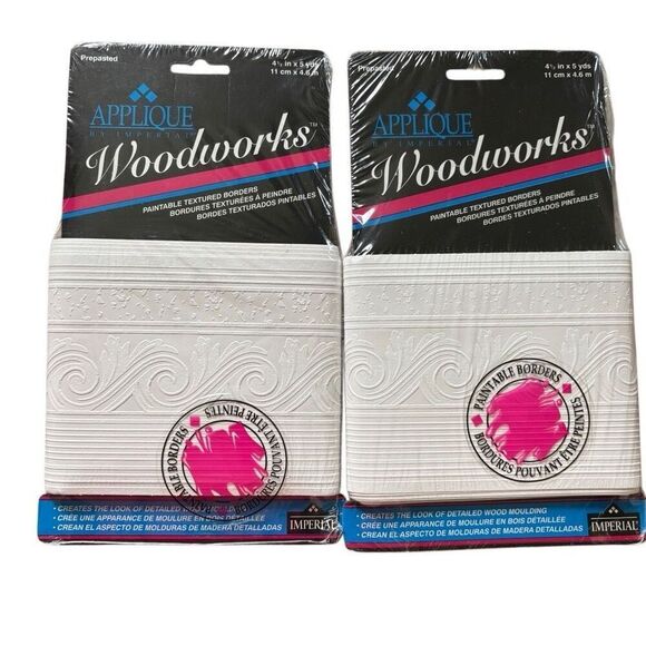 Appliqué Woodworks Prepasted Printable Borders 2 4 1/2” x 5 Yard New Packages - Picture 1 of 4